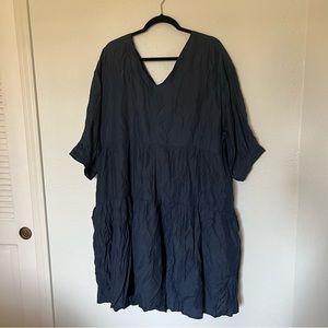 NWOT Davi & Dani Navy Blue Tiered Tie Back Dress 2XL